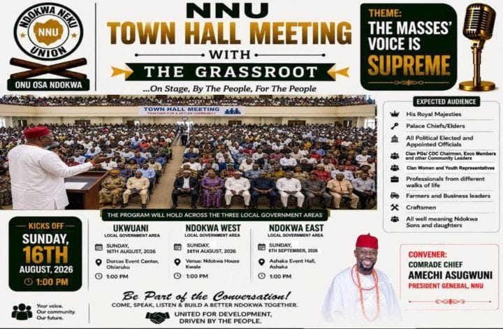 “The Masses’ Voice is Supreme”: NNU Launches 3-LGA Town Hall Tour to Shape Future of Ndokwa Nation