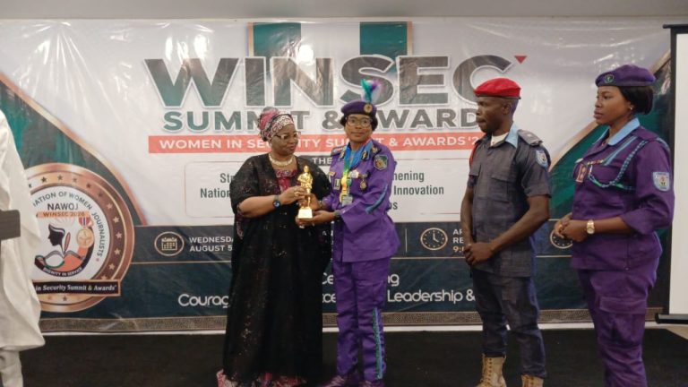 AMB. ELIZABETH OMINI BAGS PRESTIGIOUS WOMEN IN SECURITY AWARD AT NAWOJ WINSEC SUMMIT