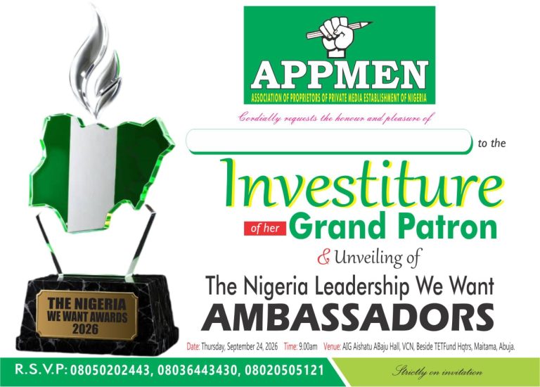 ASO CONFERENCE 2026: APPMEN TO INVEST COUNCIL OF PATRONS LED BY SENATOR LIYEL IMOKE, ODYONG NYANKPA II, EMIR OF KATAGUM; UNVEILS 25 NIGERIA WE WANT AMBASSADORS